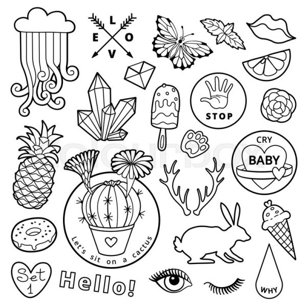 Идеи для наклеек черно белые