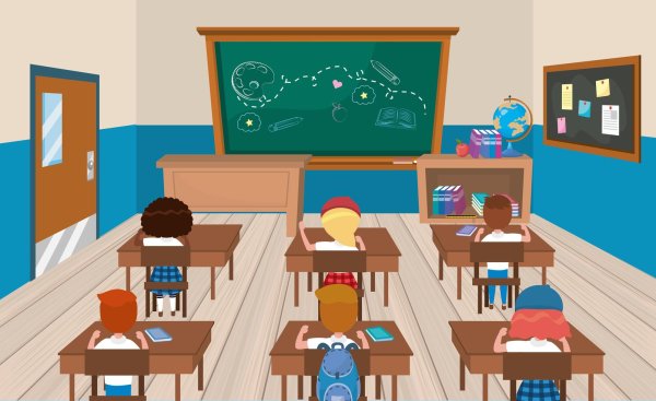 Фон класса в школе рисованный