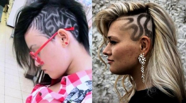 Стрижка с выбритым крестиком