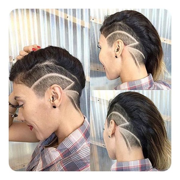 Бритый висок с узором