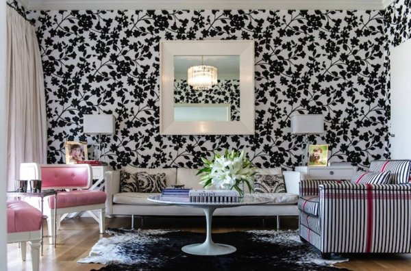 Обои в интерьере гостиной