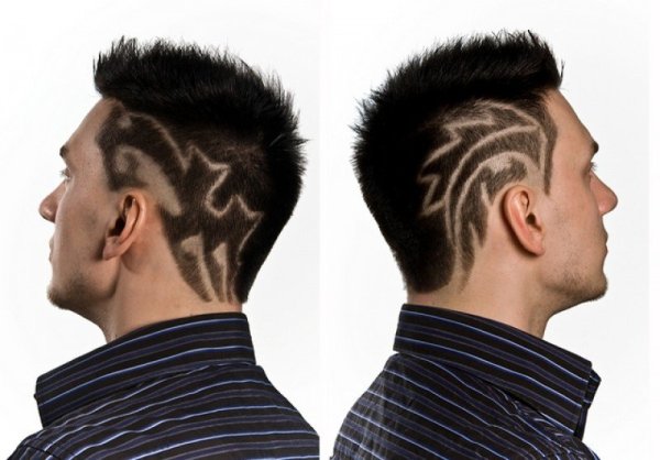 Мужские стрижки с узорами на висках