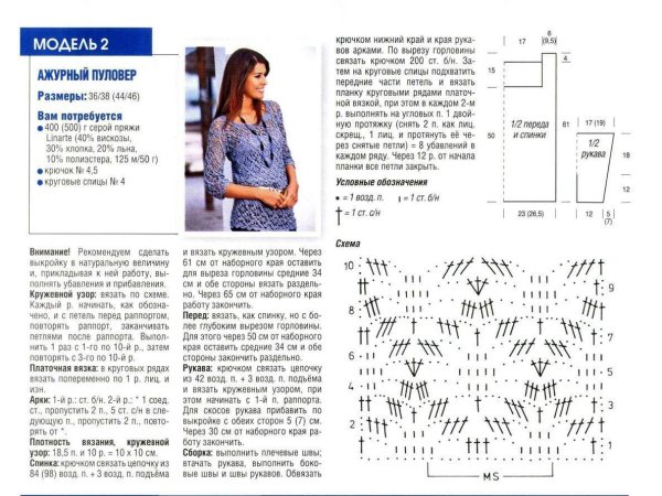 Вязание ажурных кофточек крючком со схемами и описанием