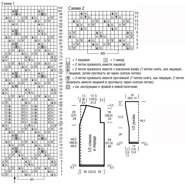 Ажурные свитера спицами с описанием и схемами для женщин