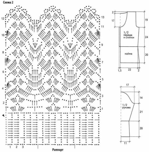 Вязание спицами ажурных узоров для полувера