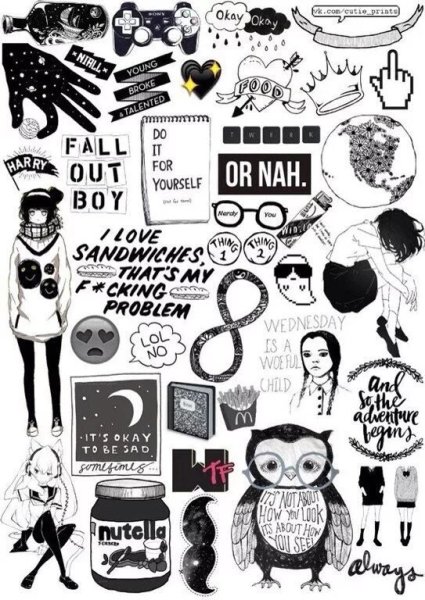 Рисунки для личного дневника для девочек прикольные