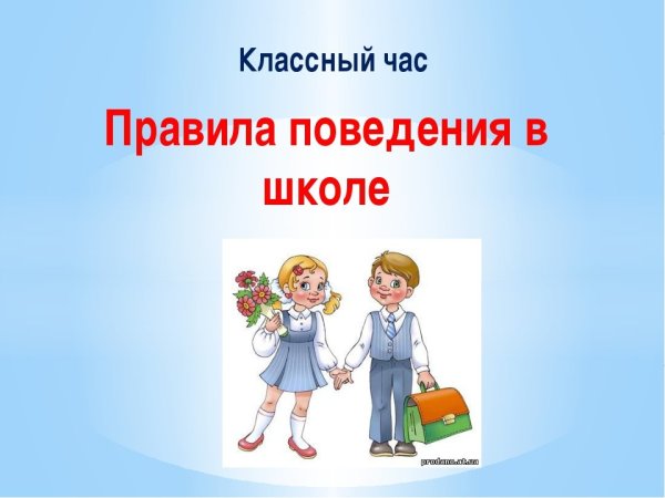 Классный час поведение в школе