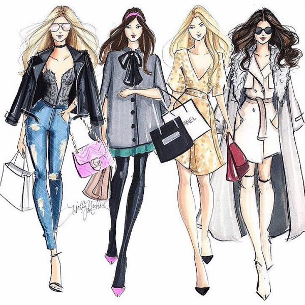 Модные девочки мультяшные