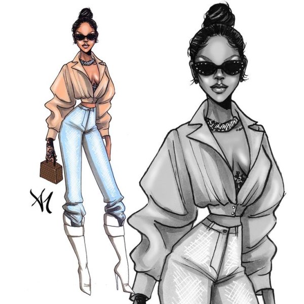 Эскизы одежды женской