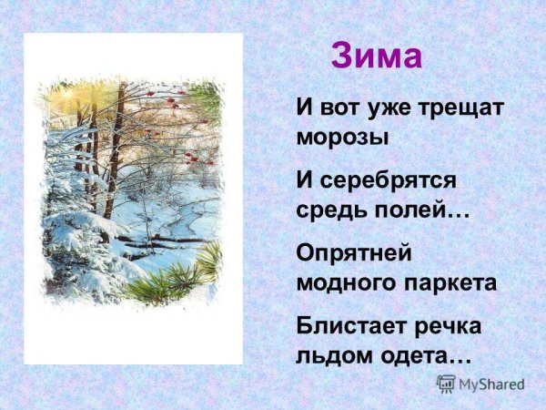 Пушкин блистает речка льдом одета