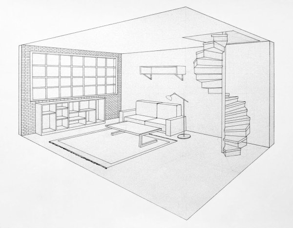Фронтальная перспектива детской комнаты