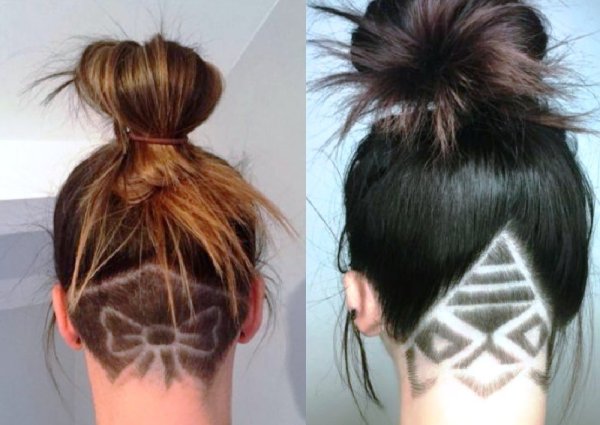 Тату на выбритом затылке