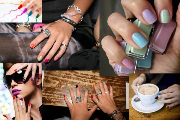 Маникюр яркие цвета