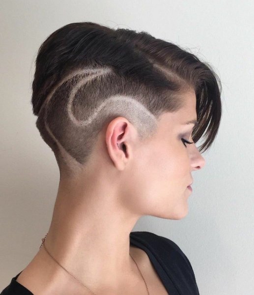 Причёски с выбритым затылком женские