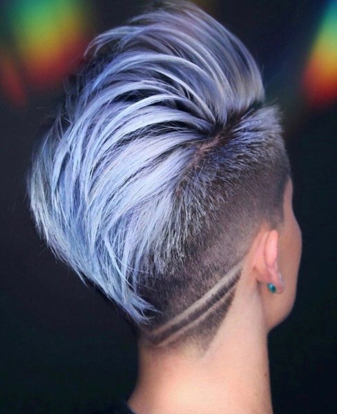 Стрижка с выбритым затылком