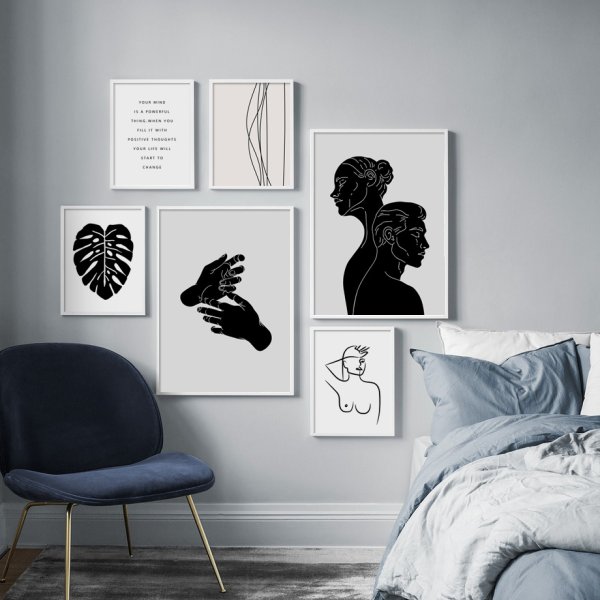 Черно-белые постеры для интерьера