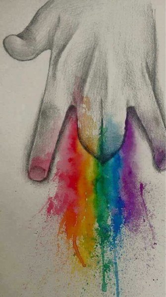 Радужные картинки для срисовки