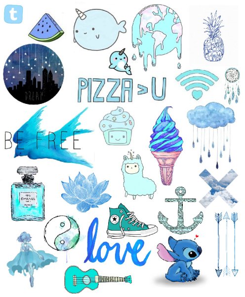 Голубые наклейки