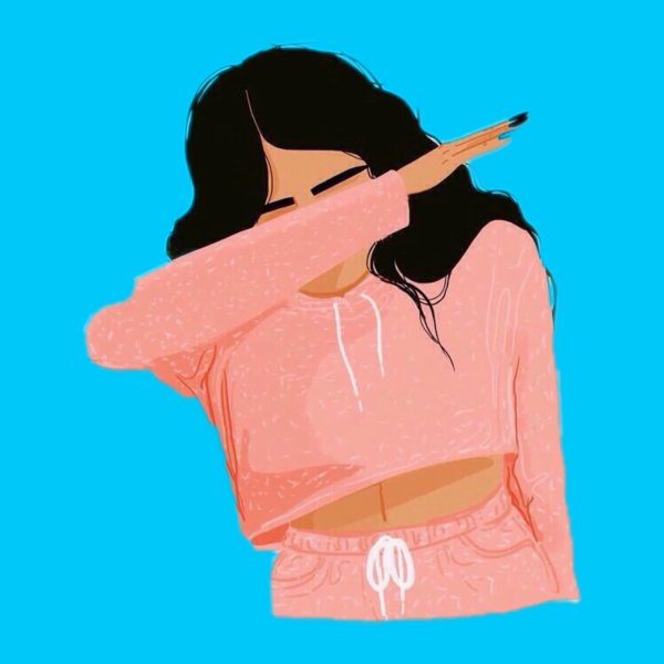 Девушка в наушниках арт