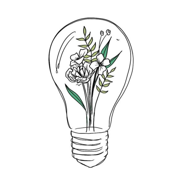 Лампочка с цветами