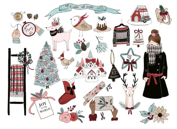 Зимние Стикеры для ежедневника