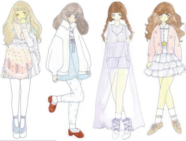 Стиль одежды карандашом аниме