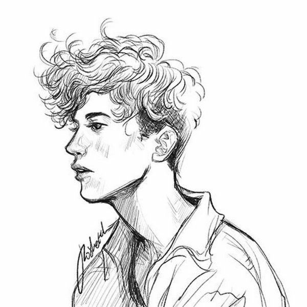 Скетчи карандашом кудрявые