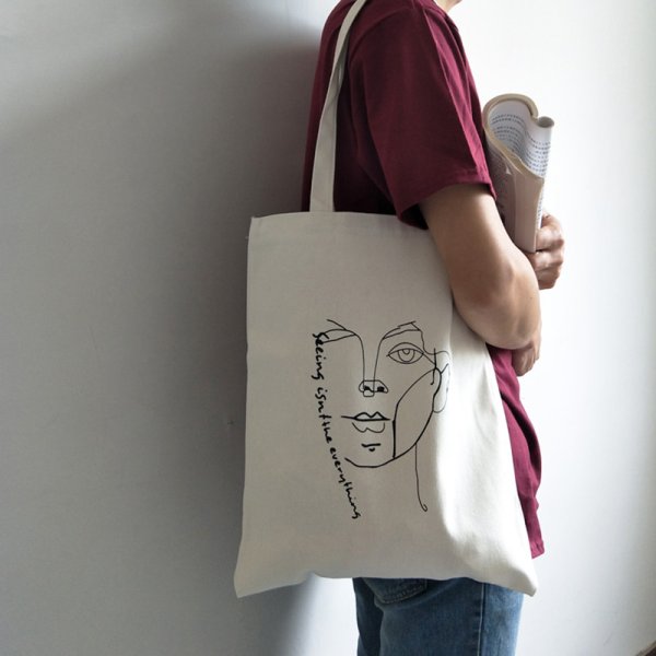 Холщовая сумка шоппер женская