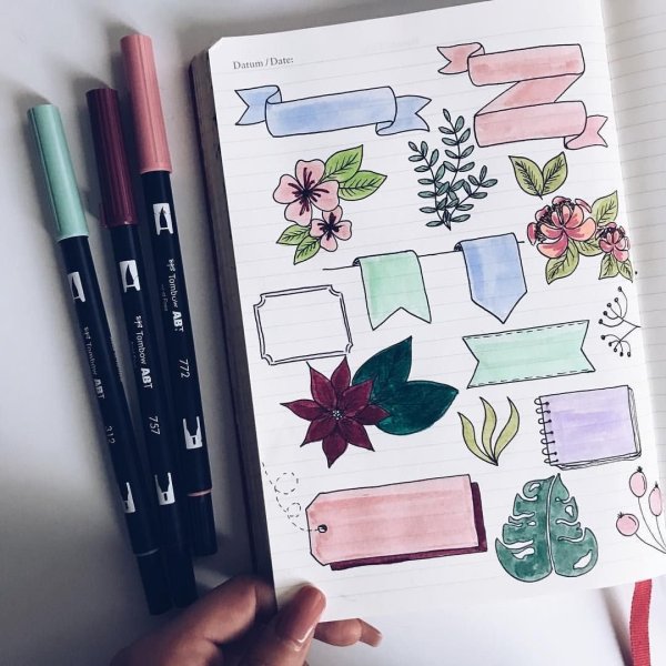 Новогодние идеи для скетчбука