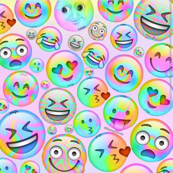 Фон с радужными смайлами