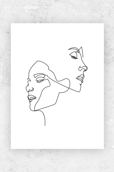 Лицо одной линией