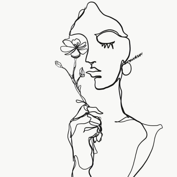 Девушка одной линией