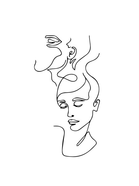 Силуэт лица одной линией