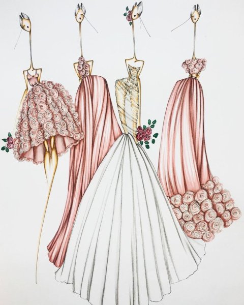 Платье на вешалке эскиз