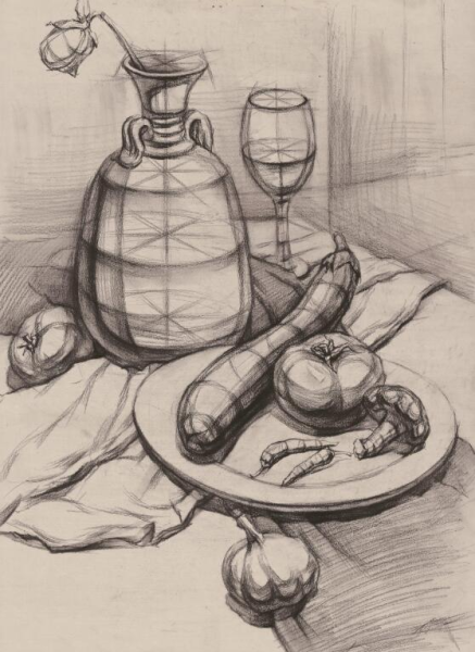 Конструктивное построение натюрморта