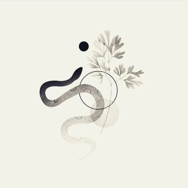 Тату змея Минимализм