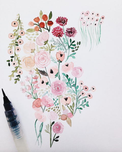 Цветы для скетчбука