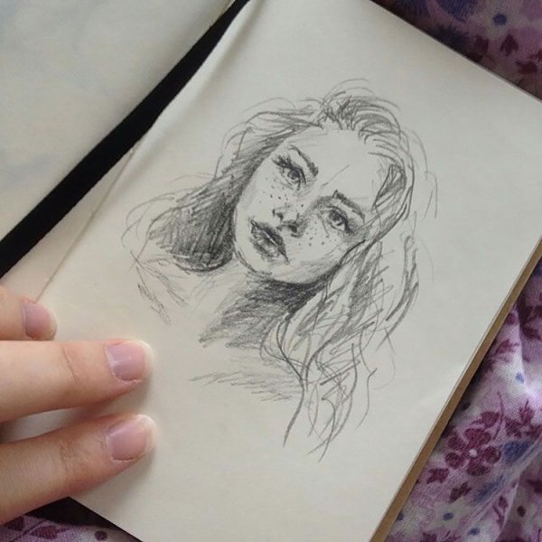 Портрет гелевой ручкой