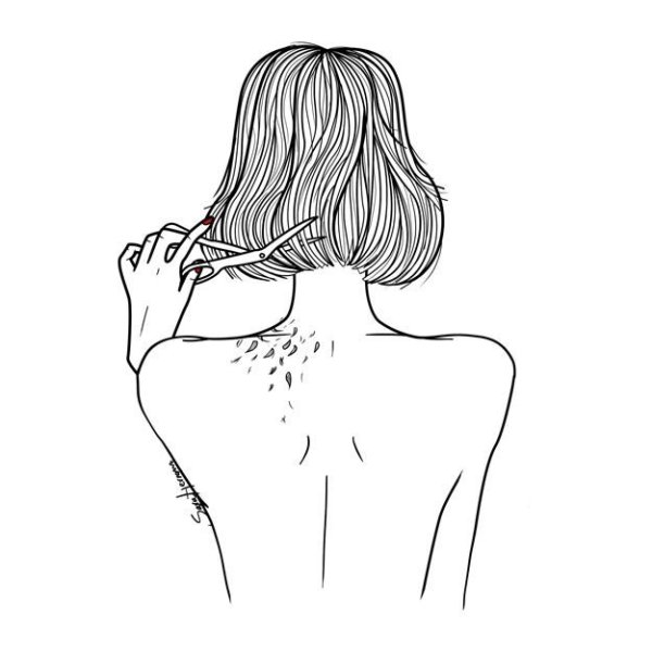 Мультяшная девушка с каре