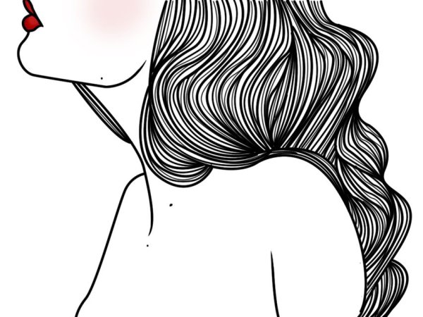 Нарисованные девушки карандашом со спины