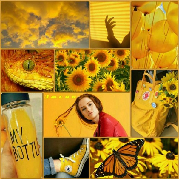 Желтый цвет коллаж