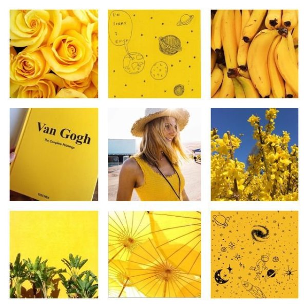 Желтый цвет коллаж