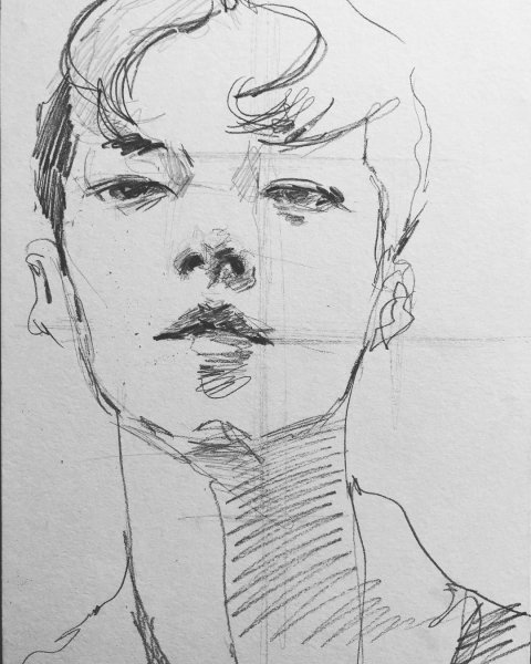 Наброски лица человека
