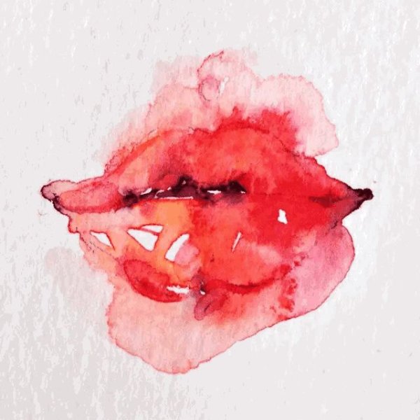Губы гуашью