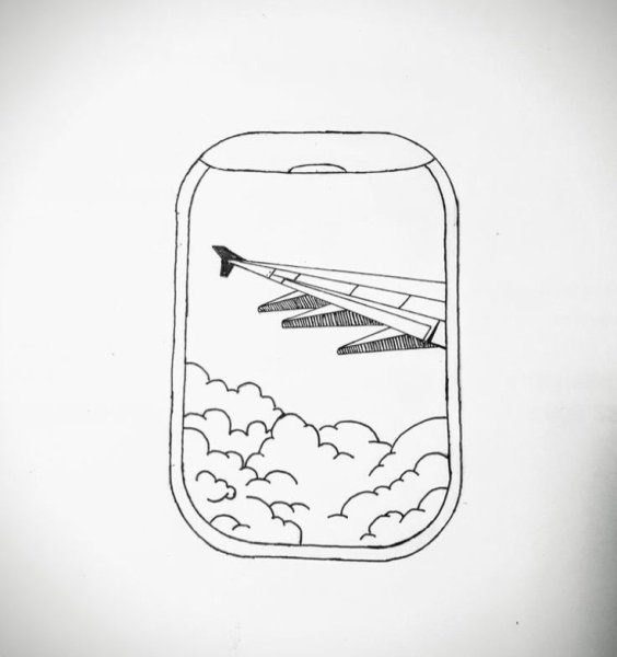 Лёгкие рисунки для скетчбука самолет