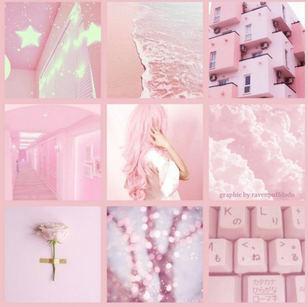 Пастельный розовый коллаж