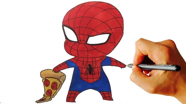 Человек паук для срисовки легко