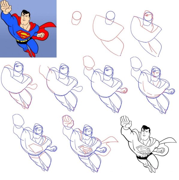 Пошаговое рисование супергероев