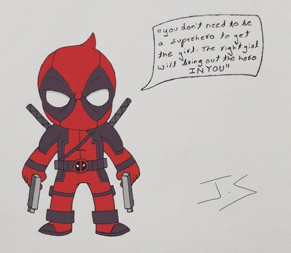 Маленький дед пул рисунок