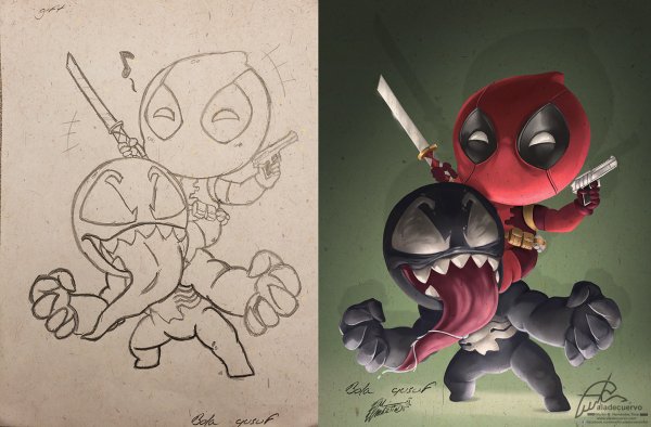 Чиби Дэдпул и Веном
